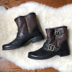 Trask shearling Moto boots